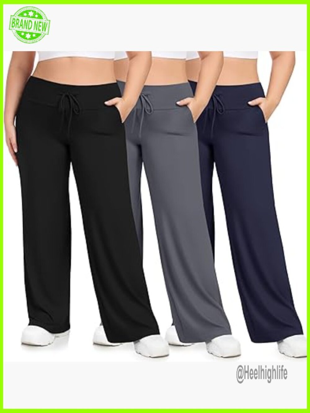 Plus Size Wide Leg Lounge Pants with Pockets for Yoga and Sleep